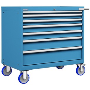 CASSETTIERA CARRELLO METALLO INDUSTRIALE OFFICINA 54 X 36 Eh (L 1023 x P 725 x H 1064) 7 CASSETTI 2