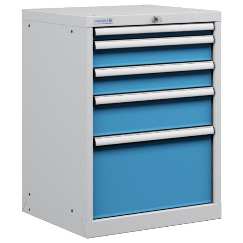 CASSETTIERA TOP OFFICINA INDUSTRIALE PORTA UTENSILI 27 X 27 Eh  (L 564 x P 572 x H 800) 5 CASSETTI