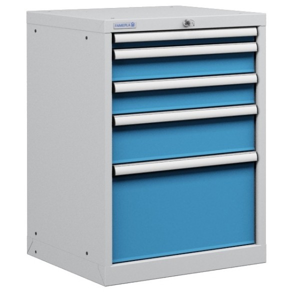 CASSETTIERA TOP OFFICINA INDUSTRIALE PORTA UTENSILI 27 X 27 Eh  (L 564 x P 572 x H 800) 5 CASSETTI