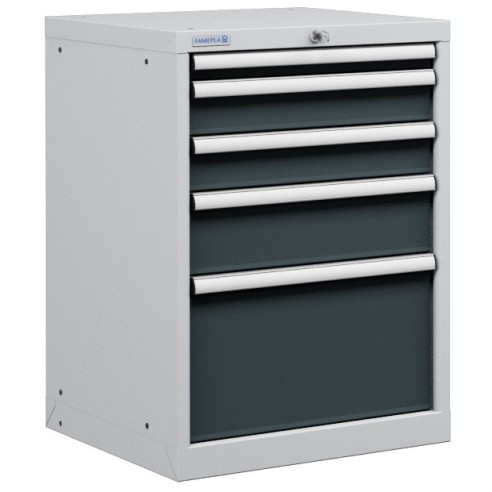 CASSETTIERA TOP OFFICINA INDUSTRIALE PORTA UTENSILI 27 X 27 Eh  (L 564 x P 572 x H 800) 5 CASSETTI