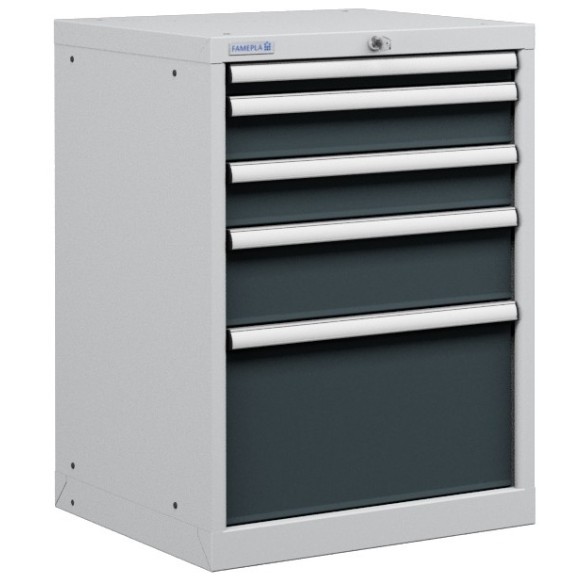 CASSETTIERA TOP OFFICINA INDUSTRIALE PORTA UTENSILI 27 X 27 Eh  (L 564 x P 572 x H 800) 5 CASSETTI