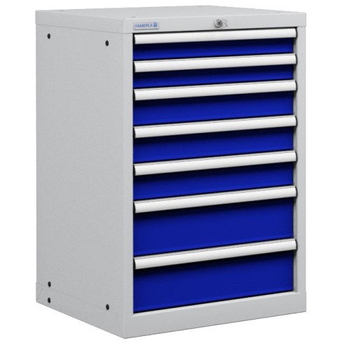 CASSETTIERA TOP METALLO INDUSTRIALE OFFICINA 27 X 27 Eh (L 564 x P 572 x H 850) 7 CASSETTI