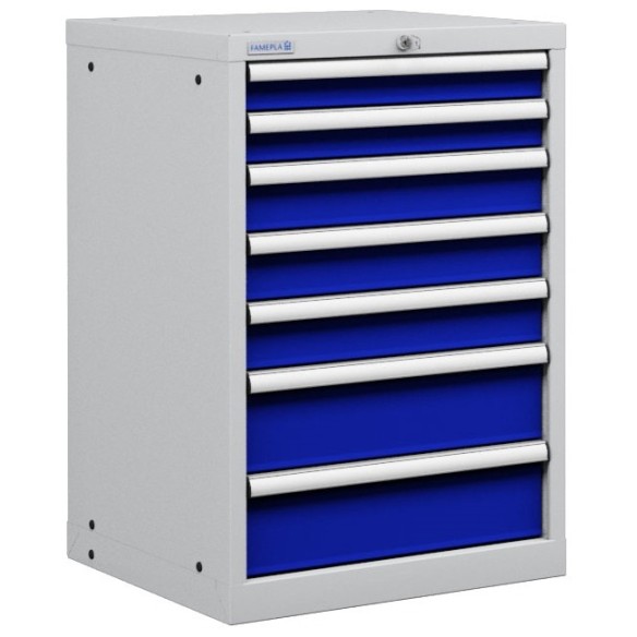 CASSETTIERA TOP METALLO INDUSTRIALE OFFICINA 27 X 27 Eh (L 564 x P 572 x H 850) 7 CASSETTI