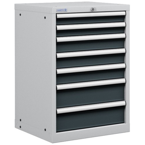 CASSETTIERA TOP METALLO INDUSTRIALE OFFICINA 27 X 27 Eh (L 564 x P 572 x H 850) 7 CASSETTI
