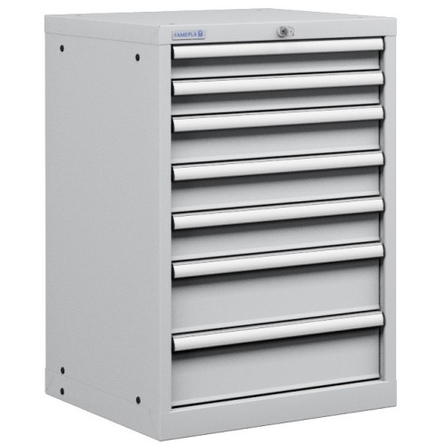 CASSETTIERA TOP METALLO INDUSTRIALE OFFICINA 27 X 27 Eh (L 564 x P 572 x H 850) 7 CASSETTI