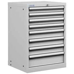 CASSETTIERA INDUSTRIALE OFFICINA METALLO 27 X 27 Eh (L 564 x P 572 x H 850) 8 CASSETTI ESTRAZIONE 100% 2