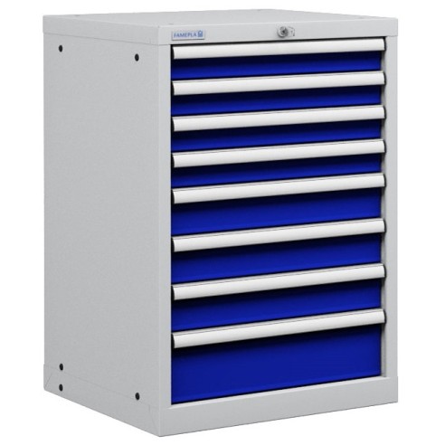CASSETTIERA INDUSTRIALE OFFICINA METALLO 27 X 27 Eh (L 564 x P 572 x H 850) 8 CASSETTI ESTRAZIONE 100%