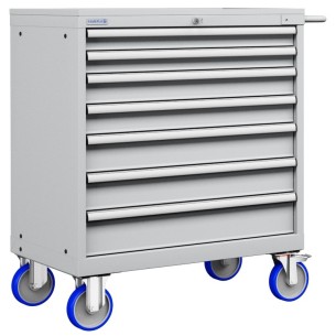 CASSETTIERA CARRELLO METALLO INDUSTRIALE OFFICINA 45 X 27 Eh (L 870 x P 572 x H 1064) 7 CASSETTI ESTRAZIONE 100% 2