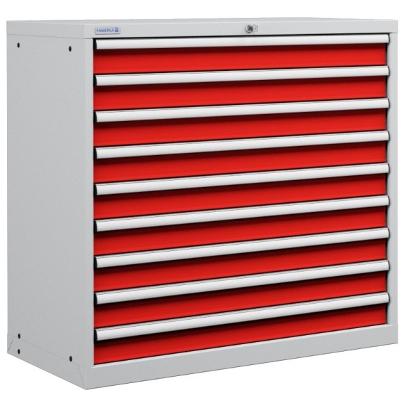 CASSETTIERA OFFICINA INDUSTRIALE PORTA UTENSILI 54 X 27 Eh (L 1023 x P 572 x H 1000) 9 CASSETTI ESTRAZIONE 100%