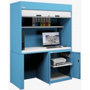 Postazione di lavoro Stazione di controllo e qualità con saracinesca e armadio hardware 2