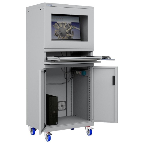 ARMADIO PORTA COMPUTER PC CON RUOTE PROFESSIONALE 