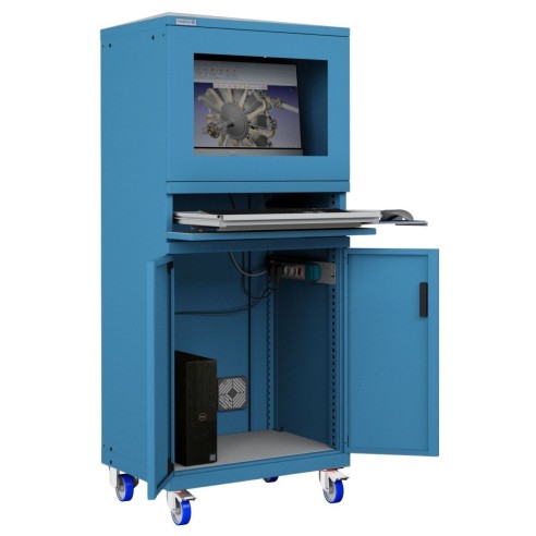 ARMADIO PORTA COMPUTER PC CON RUOTE PROFESSIONALE 