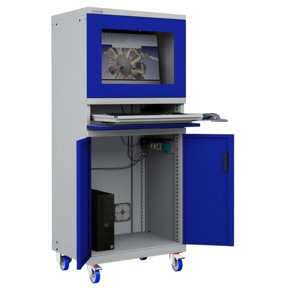 ARMADIO PORTA COMPUTER PC CON RUOTE PROFESSIONALE 