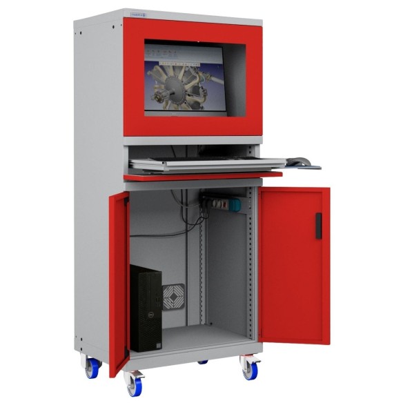 ARMADIO PORTA COMPUTER PC CON RUOTE PROFESSIONALE 