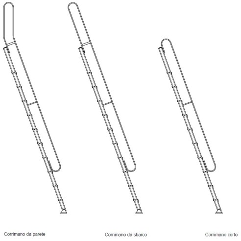 Scala in alluminio scalino 95mm per sbarco soppalc