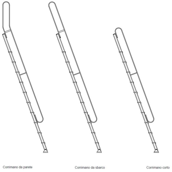 Scala in alluminio scalino 95mm per sbarco soppalc