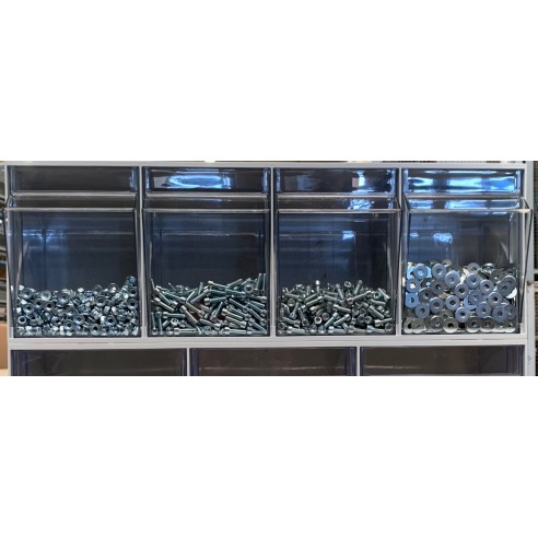 Porta minuteria Scaffale Parete 21 Cassetti Trasparenti Basculanti portaminuteria cassettiera