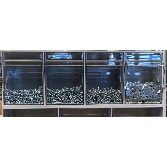 Porta minuteria Scaffale Parete 21 Cassetti Trasparenti Basculanti portaminuteria cassettiera