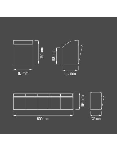 Cassettiera  Porta minuteria 5 cassetti trasparenti H.150 x P.100 x L.113 mm Basculanti in Plastica