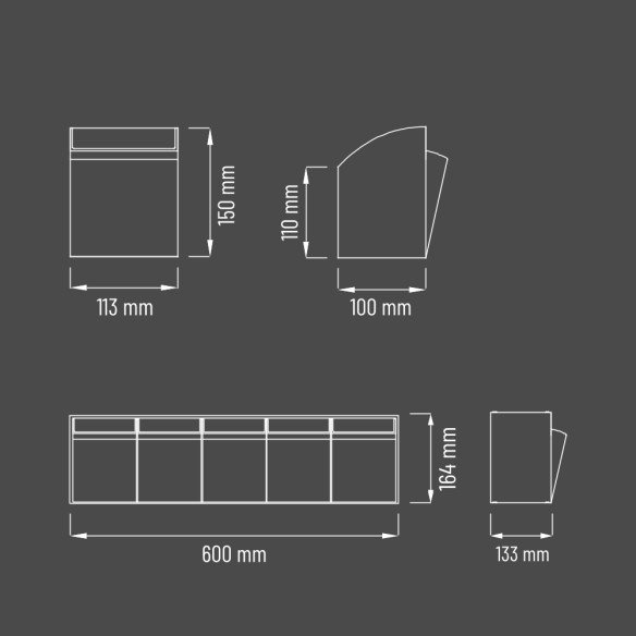Cassettiera  Porta minuteria 5 cassetti trasparent
