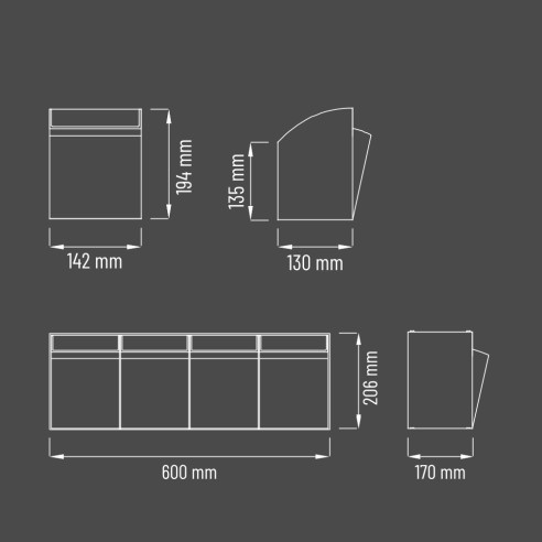 Cassettiera  Porta minuteria 4 cassetti trasparent