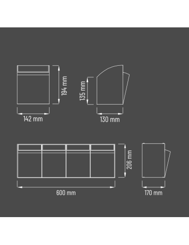 Cassettiera  Porta minuteria 4 cassetti trasparenti H.194 x P.130 x L.142 mm Basculanti in Plastica