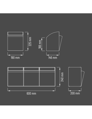 Cassettiera  Porta minuteria 3 cassetti trasparenti H.225 x P.146 x L.190 mm Basculanti in Plastica