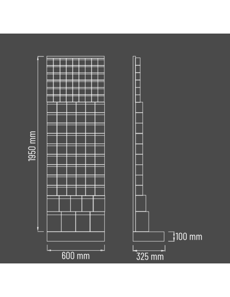 SCAFFALE Porta Minuteria CON BASE 117 cassetti trasparenti H.1950 parete Cassettiera