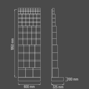 SCAFFALE Porta Minuteria CON BASE H.1950 66 Cassetti Trasparenti Basculanti  Cassettiera 2