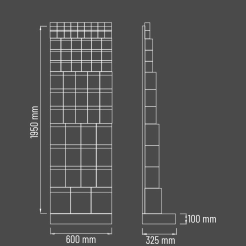 SCAFFALE Porta Minuteria CON BASE H.1950 66 Cassetti Trasparenti Basculanti  Cassettiera