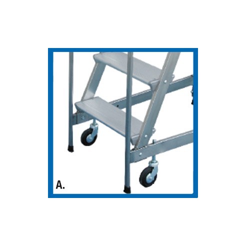 Scala a Castello Palchetto  5 SCALINI H 125 CM Magazzino Industria in acciaio INOX e alluminio Certificata D. Lgs. n°81