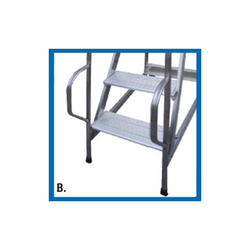 Scala a Castello Palchetto  5 SCALINI H 125 CM Magazzino Industria in acciaio INOX e alluminio Certificata D. Lgs. n°81