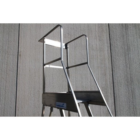 Scala a Castello Palchetto  5 SCALINI H 125 CM Magazzino Industria in acciaio INOX e alluminio Certificata D. Lgs. n°81
