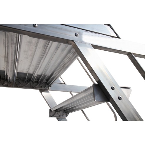 Scala a Castello Palchetto  5 SCALINI H 125 CM Magazzino Industria in acciaio INOX e alluminio Certificata D. Lgs. n°81