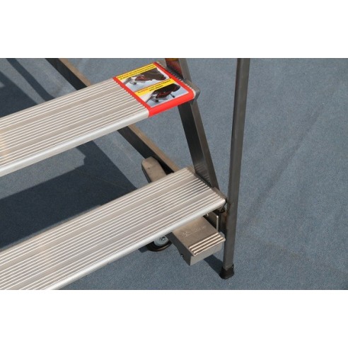 Scala a Castello Palchetto  5 SCALINI H 125 CM Magazzino Industria in acciaio INOX e alluminio Certificata D. Lgs. n°81