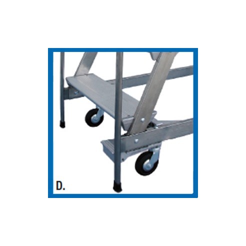 Scala a Castello Palchetto 10 SCALINI H 250 CM Magazzino Industria in acciaio INOX e alluminio Certificata D. Lgs. n81
