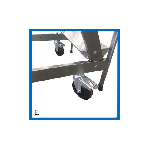Scala a Castello Palchetto 10 SCALINI H 250 CM Magazzino Industria in acciaio INOX e alluminio Certificata D. Lgs. n81