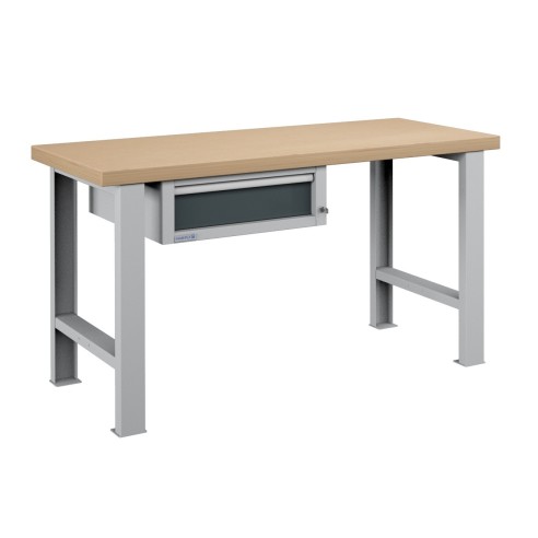 BANCO da LAVORO 1 CASSETTO PROFESSIONALE 1500 x 750 mm portata 800 KG. Ripano in legno o Gomma