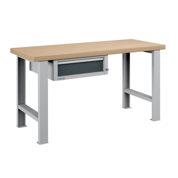 BANCO da LAVORO 1 CASSETTO PROFESSIONALE 1500 x 750 mm portata 800 KG. Ripano in legno o Gomma