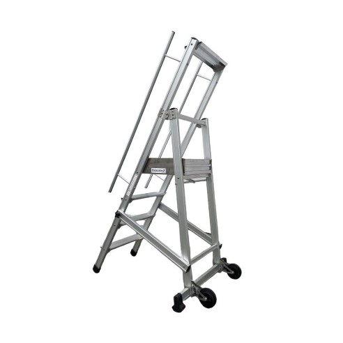 Scala a Castello Palchetto Richiudibile Pieghevole 5 SCALINI H 125 CM Professionale Magazzino Industria in alluminio