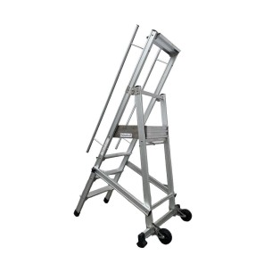 Scala a Castello Palchetto Richiudibile Pieghevole 7 SCALINI H 175 CM Professionale Magazzino Industria in alluminio 2