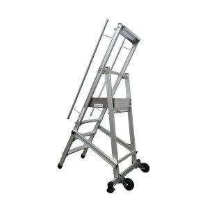 Scala a Castello Palchetto Richiudibile Pieghevole 9 SCALINI H 225 CM Professionale Magazzino Industria in alluminio 2