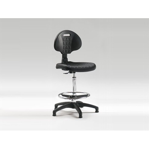 Sgabello Professionale con seduta e schienale in poliuretano integrale Altezza 60/85 cm