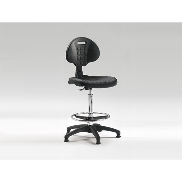 Sgabello Professionale con seduta e schienale in poliuretano integrale Altezza 60/85 cm
