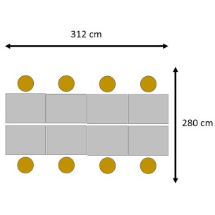 Tavolo Banco per aule polifunzionali Didattiche e Laboratori con ruote cm 60x78x74h 2