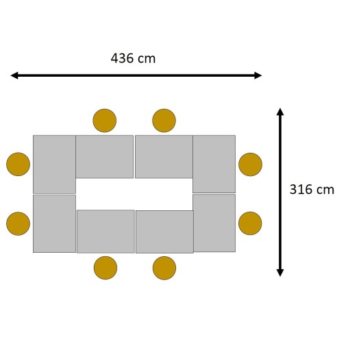 Tavolo Banco per aule polifunzionali Didattiche e Laboratori con ruote cm 60x78x74h