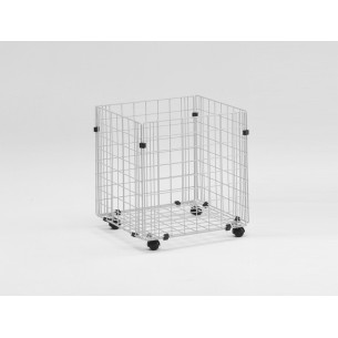 SM-605 Basket portarotoli su ruote cesto a vano unico in rete metallica – Dimensioni cm 43 x 42 x 46h