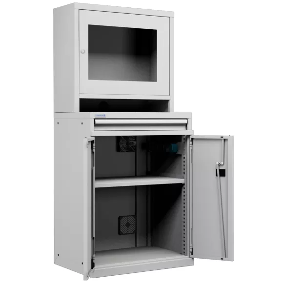 ARMADIO LCD PORTA COMPUTER con Cassetto e Ripiano Stampante - Impianto compreso