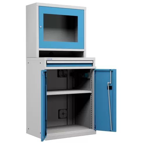 ARMADIO LCD PORTA COMPUTER con Cassetto e Ripiano Stampante - Impianto compreso