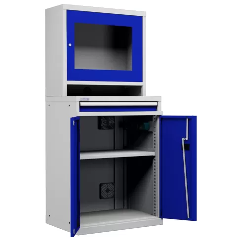 ARMADIO LCD PORTA COMPUTER con Cassetto e Ripiano Stampante - Impianto compreso